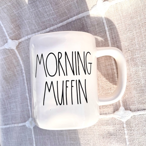 Rae Dunn MORNING MUFFIN Mug, New, Pearly White, Peach - Picture 2 of 6